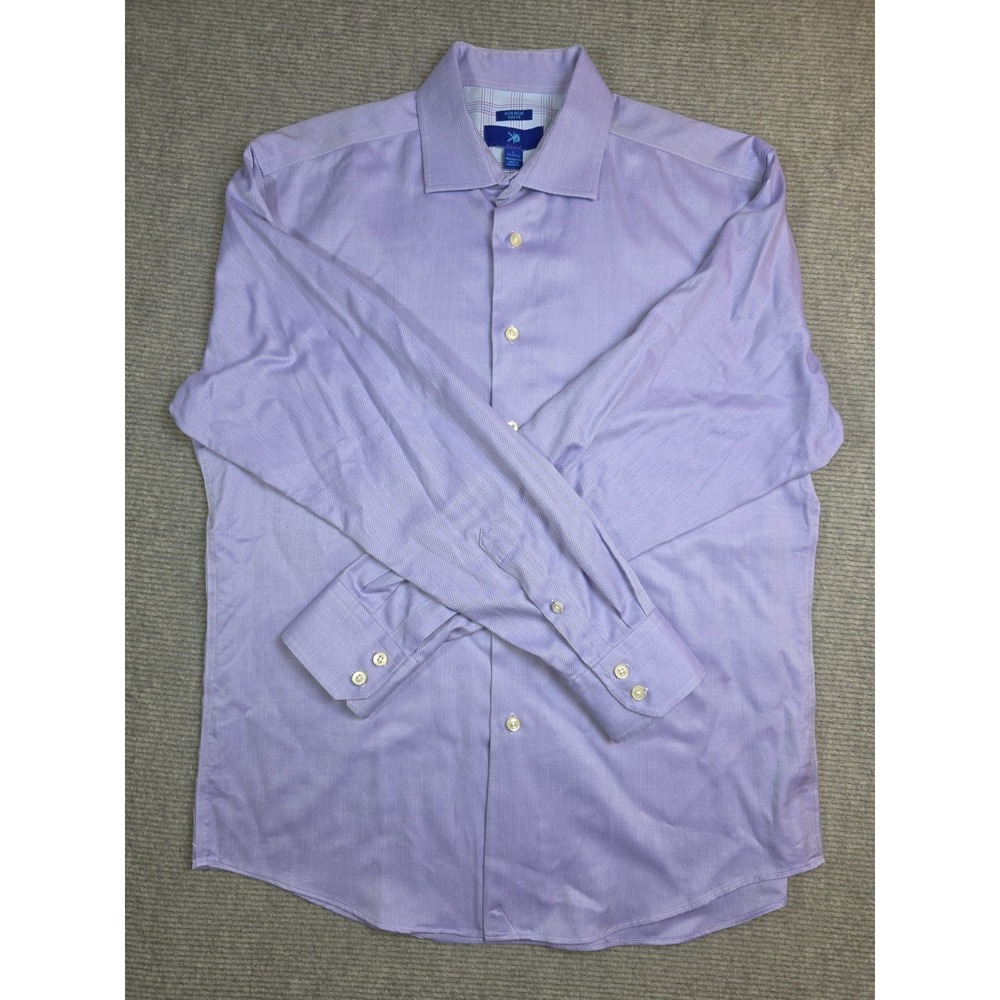 Egara Non-Iron Slim Fit Men's Cotton Lot Of 2 Dress Shirts Multicolor L - Picture 2 of 16